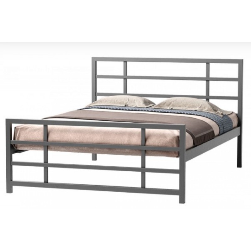TS-101 - Μεταλλικό Κρεβάτι γκρι για στρώμα 90x190cm