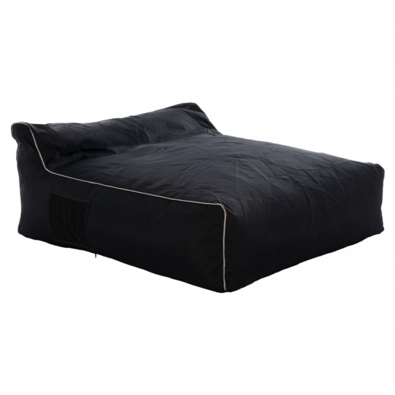 ΠΟΥΦ YAMIN ΔΥΟ ΑΤΟΜΩΝ ΜΕ TEXTILENE 600gr/m2 2X1 ΜΑΥΡΟ ΚΑΙ ΜΑΥΡΟ ΡΕΛΙ HM5773.12 140x140x40-60Υ εκ.