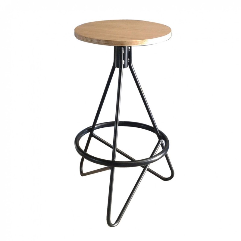 TS-347 - Μεταλλικό Σκαμπό 347 με έδρα από ξύλο πλακάζ. 38x38x73cm