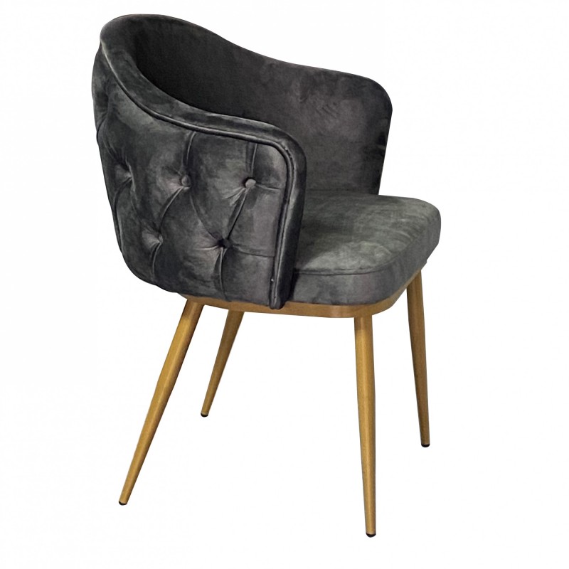 TS-442 - Μεταλλική Πολυθρόνα με τεχνόδερμα η ύφασμα. 54x55x80cm