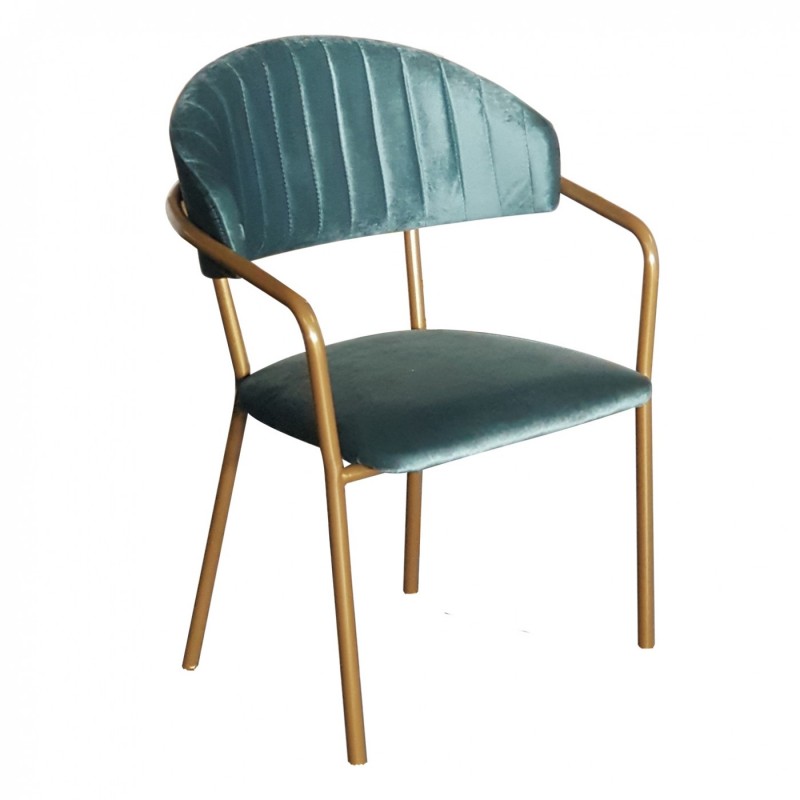 TS 447 - Μεταλλική Πολυθρόνα 447 με τεχνόδερμα η ύφασμα. 57x58x80cm