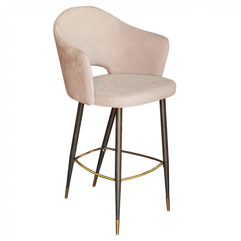 TS-455 - Μεταλλικό Σκαμπό Μπαρ με τεχνόδερμα η ύφασμα. 48x54x125cm