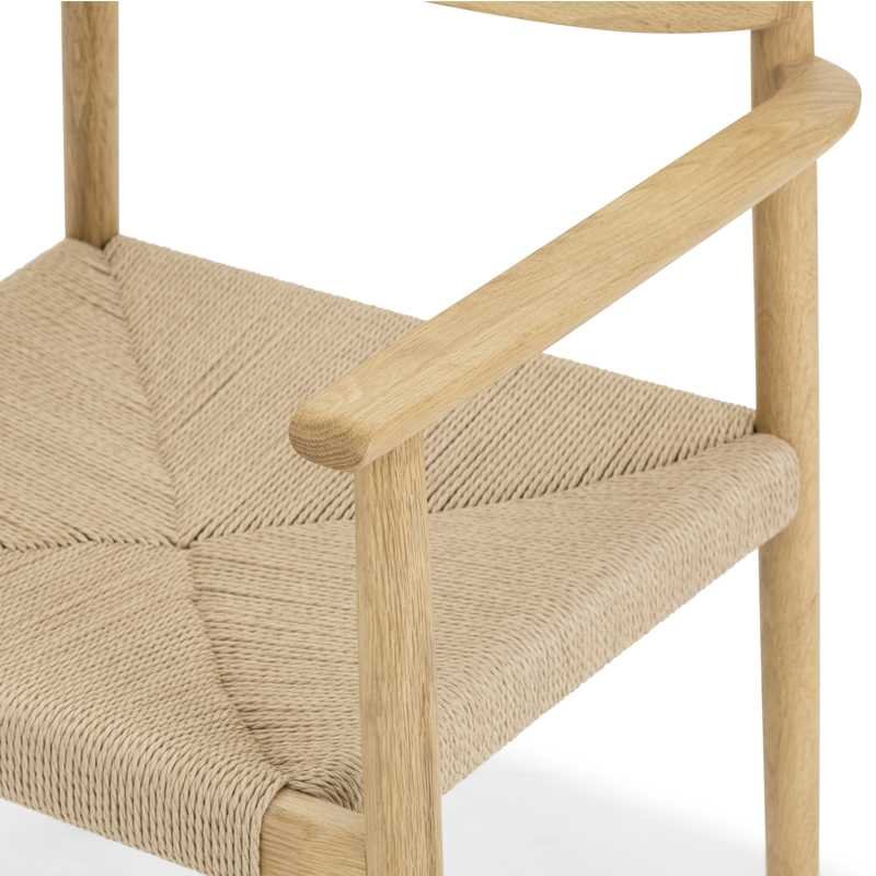 INVERSE DINING ARMCHAIR AMERICAN ΟΑΚ ΡΑΡΕR CΟRD  Size 58 × 56 × 80 cm (L x W x H)