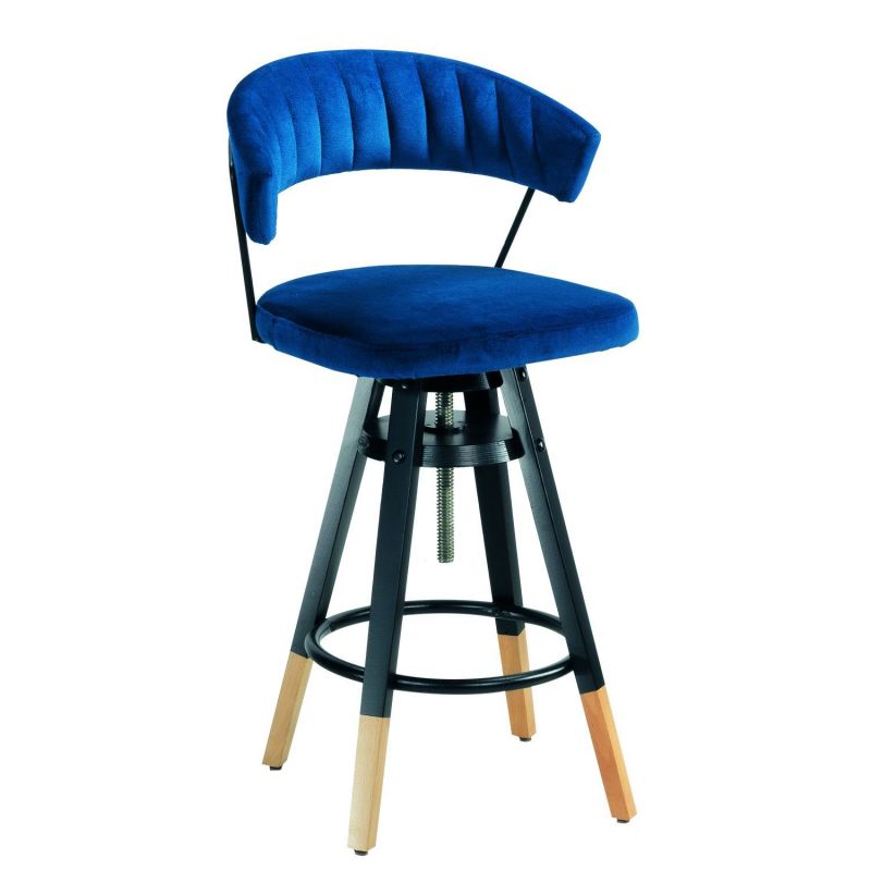 MX31R   Σκαμπό με ξύλινα πόδια από μασίφ φουρνιστή οξιά και μεταλλικό σκελετό  - αυξομειωμένο ύψος 