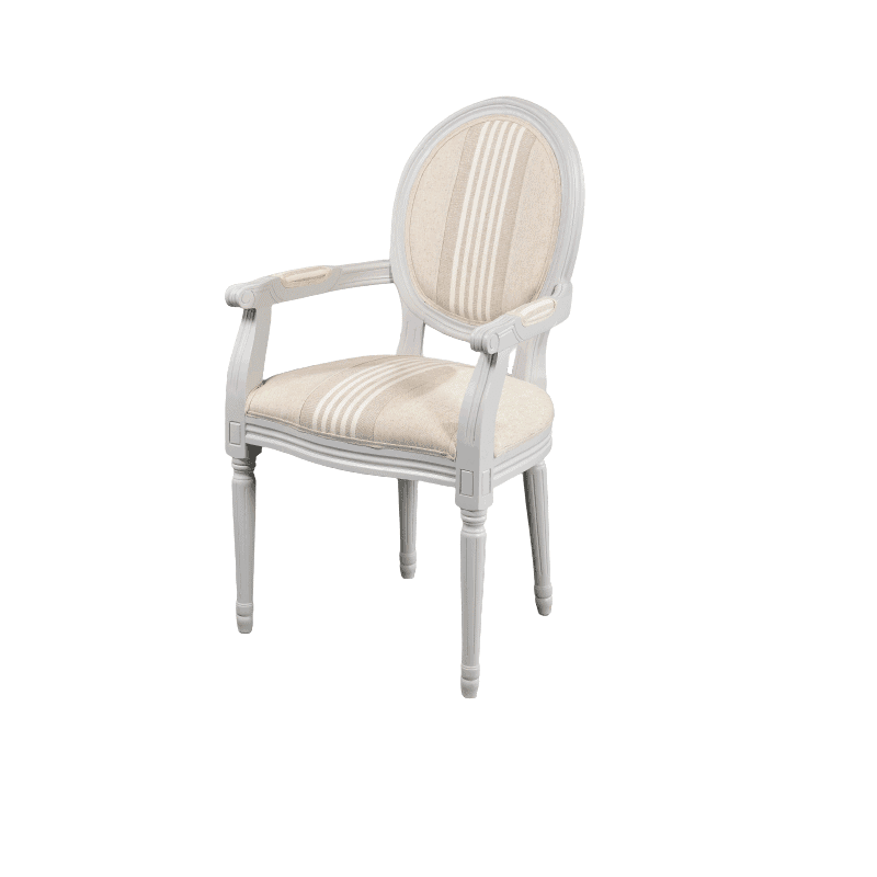 Πολυθρόνα γαλλικού τύπου με λινό ύφασμα – T010  Διάσταση προϊόντος: 55Χ56Χ94