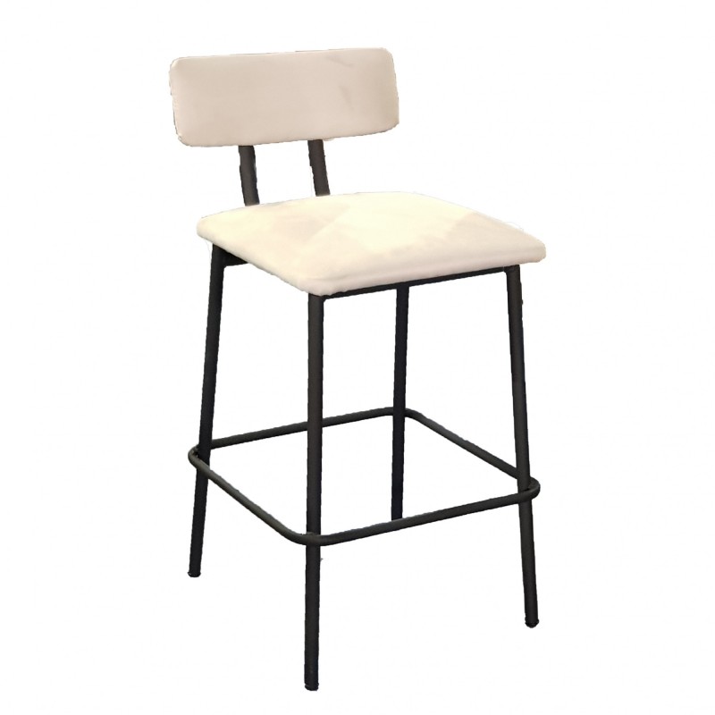 TS-433 - Μεταλλικό Σκαμπό 433 με τεχνόδερμα η ύφασμα. 42x48x95cm