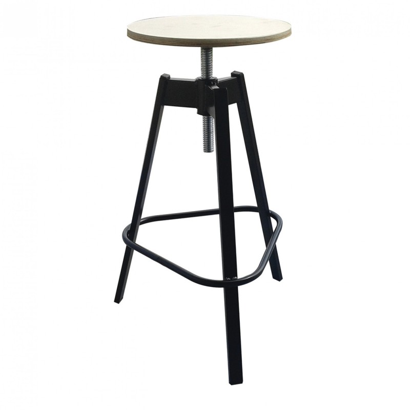 TS-385 - Μεταλλικό Σκαμπό ρυθμιζόμενo 385 με έδρα από ξύλο πλακάζ.