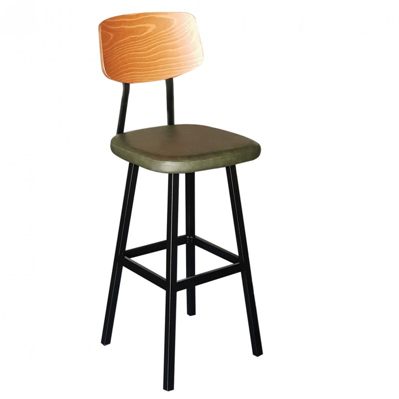 TS-411 - Μεταλλικό Σκαμπό Μπαρ 411 με τεχνόδερμα η ύφασμα. 43x54x109cm