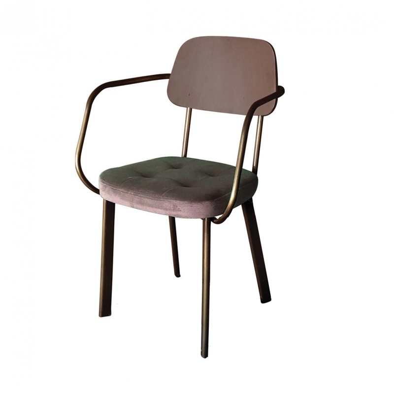 TS-417P - Μεταλλική Πολυθρόνα 417P με τεχνόδερμα η ύφασμα. 60x54x79cm