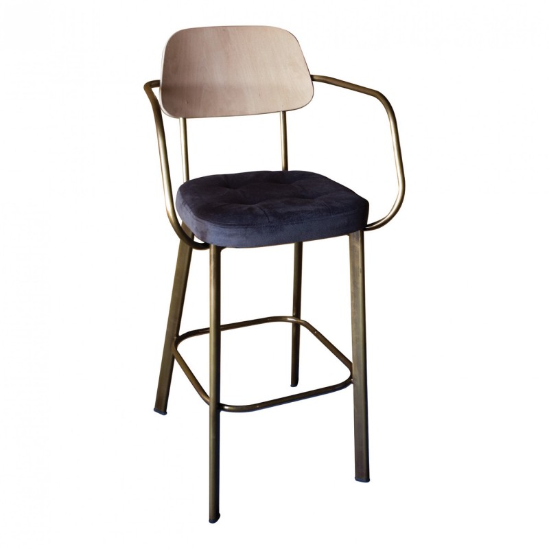 TS-420P - Μεταλλικό Σκαμπό Μπαρ 420P με τεχνόδερμα η ύφασμα. 60x54x107cm