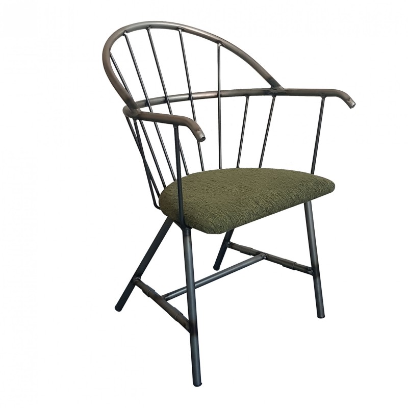 TS-452 - Μεταλλική Πολυθρόνα 452 με τεχνόδερμα η ύφασμα. 56x56x90cm