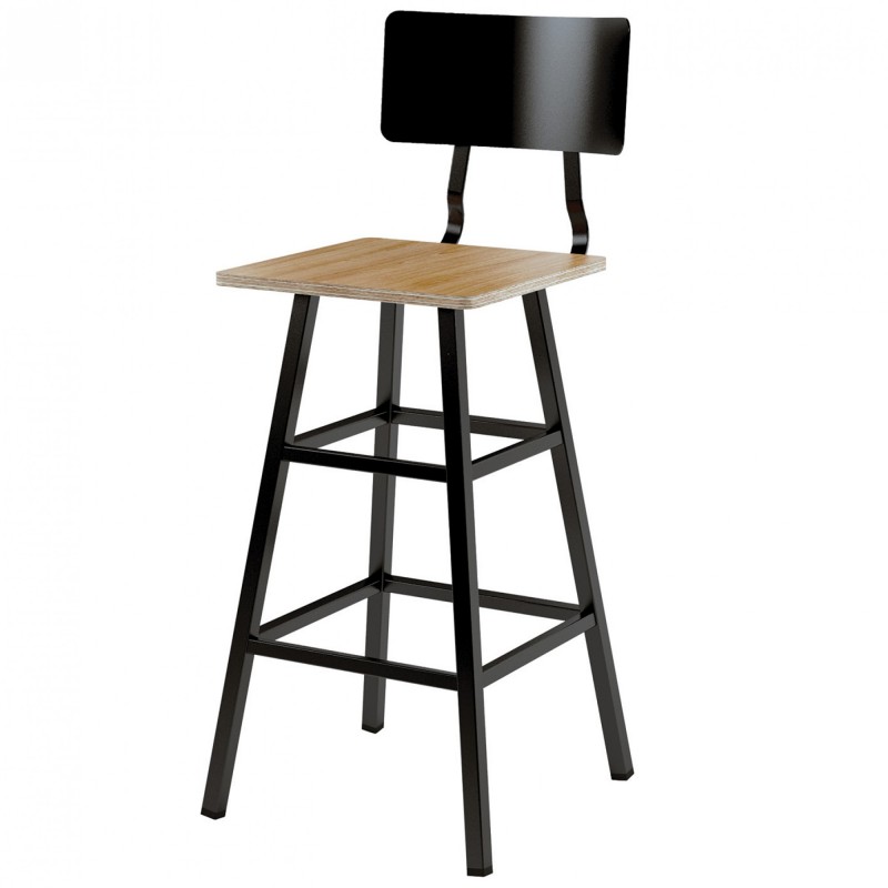 TS-463 - Μεταλλικό Σκαμπό Μπαρ 463 με έδρα από ξύλο πλακάζ. 42x94x107cm