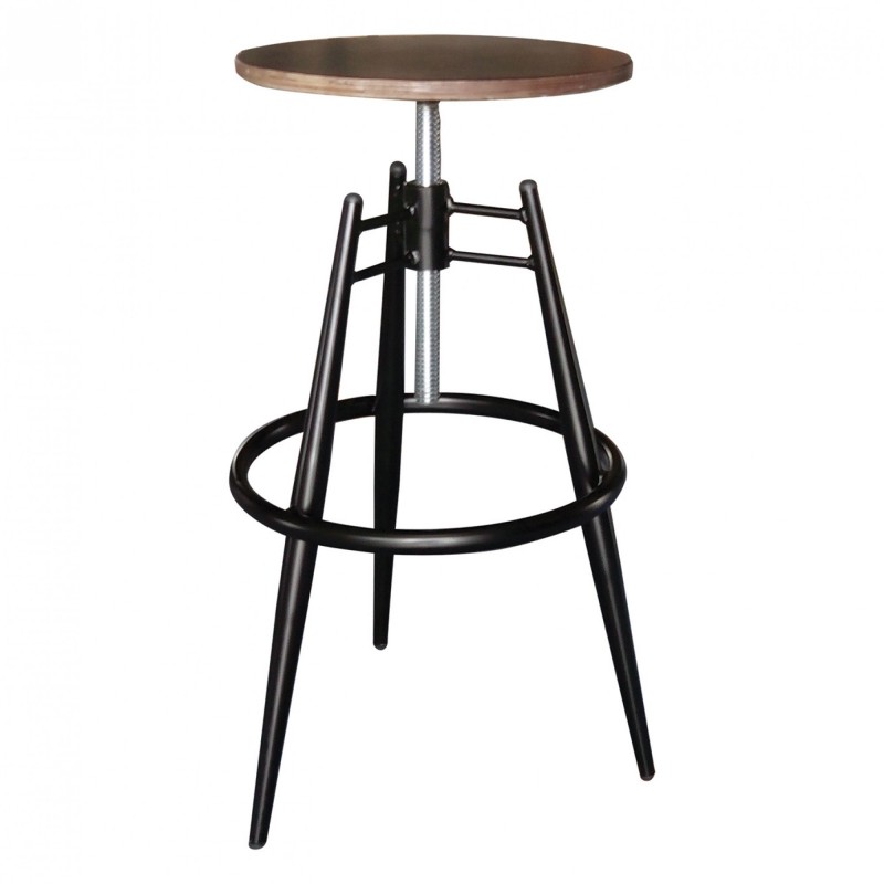 TS-497 - Μεταλλικό Σκαμπό ρυθμιζόμενo 497 με έδρα από ξύλο πλακάζ 