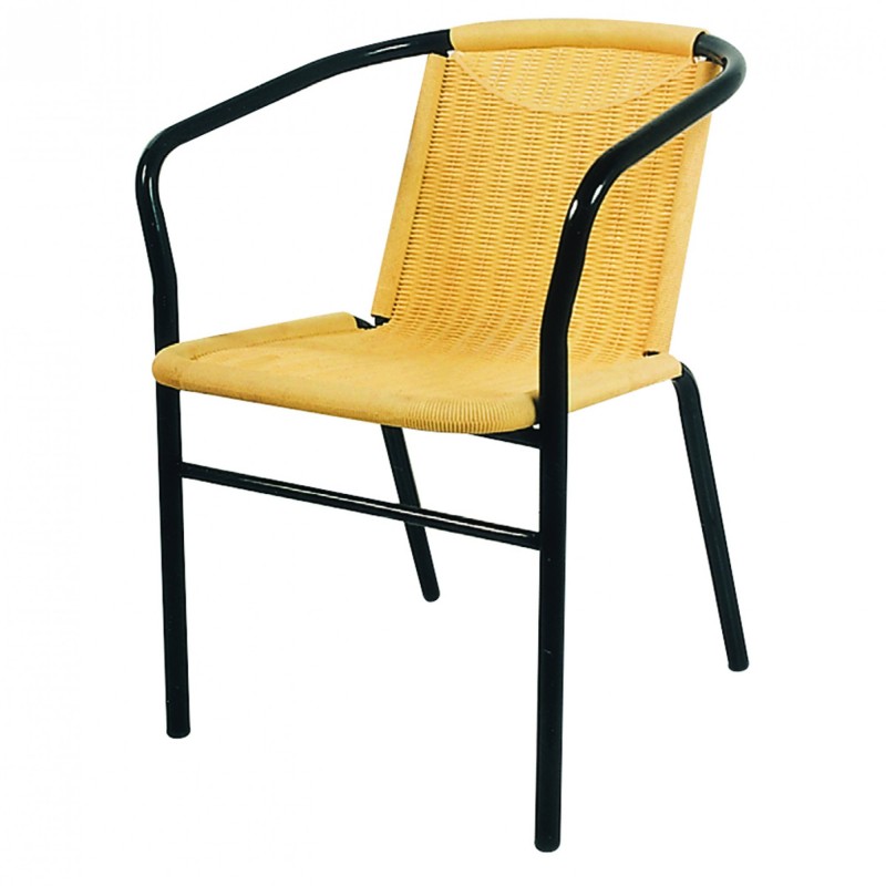 TS-565 - Μεταλλική Πολυθρόνα 565 με έδρα ψάθα. 47x60x95cm