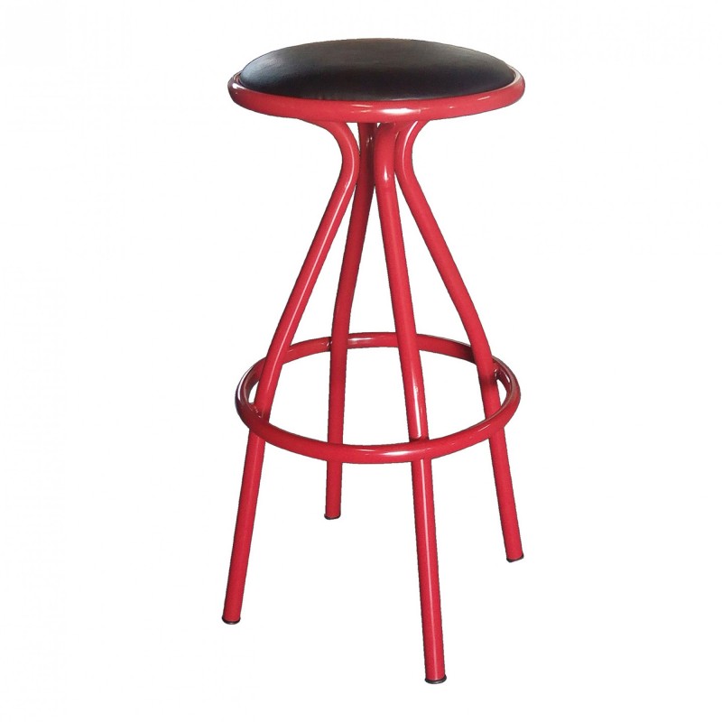 TS-584 -Μεταλλικό Σκαμπό Μπαρ 584 με τεχνόδερμα η ύφασμα. 38x38x73cm