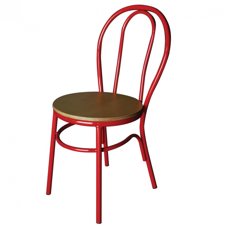 TS-600 - Μεταλλική Καρέκλα 600 με έδρα από ξύλο πλακάζ. 38x40x84cm