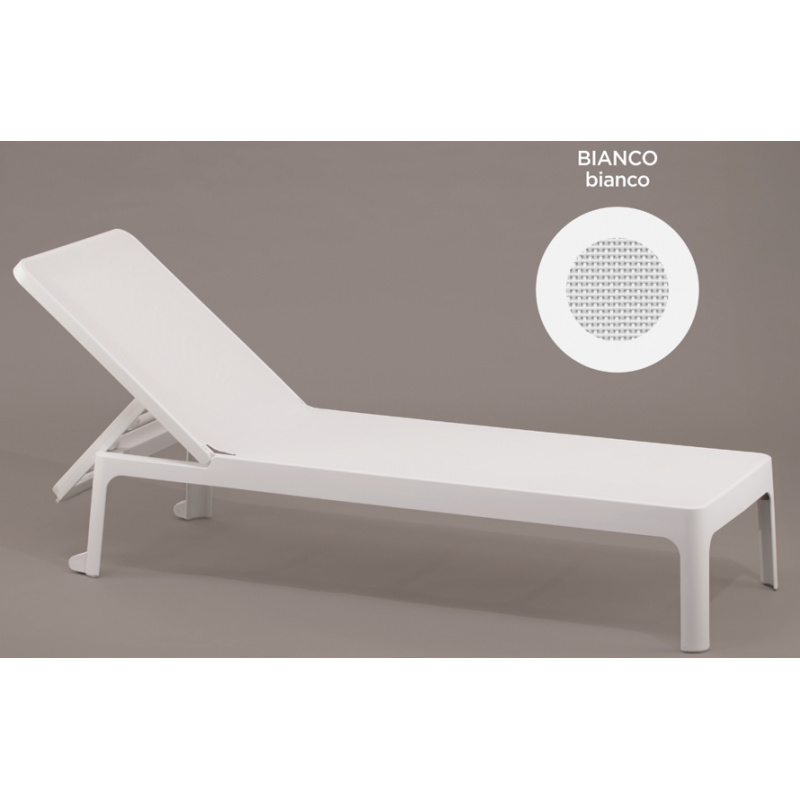 PLANO LOUNGER  Επαγγελματική ξαπλώστρα πολυπροπυλενίου.( bianco 40462.00.107  )Ύψος: 97cm Μήκος: 178/211cm Πλάτος: 71cm  