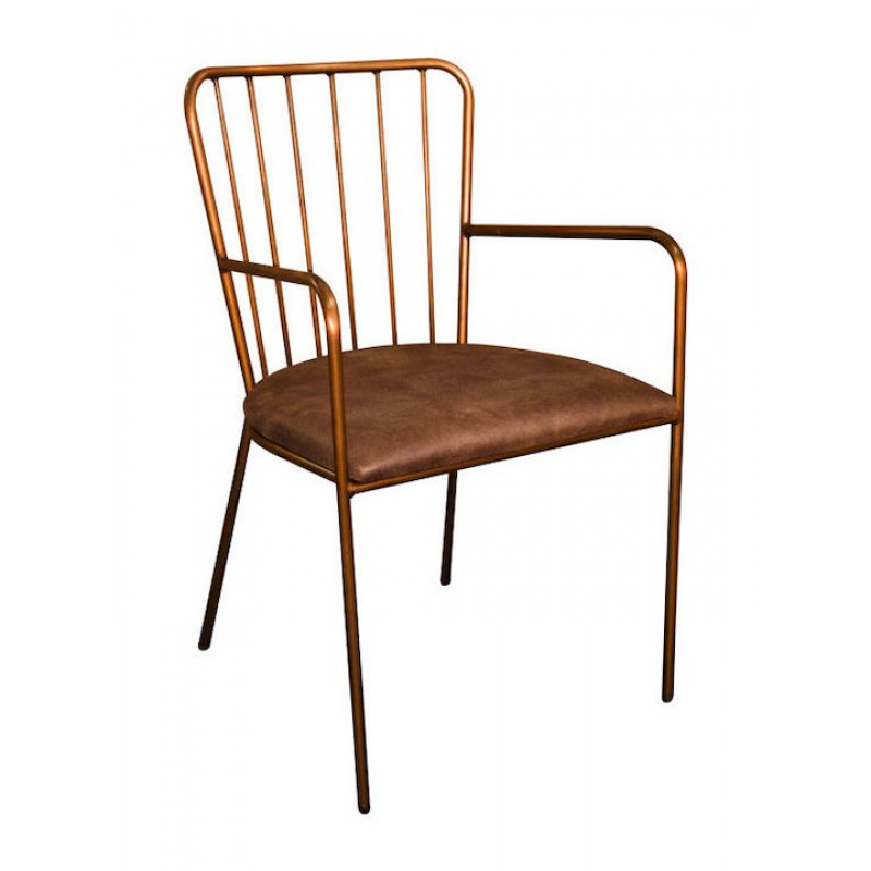 TS-349 - Μεταλλική Πολυθρόνα 349 με τεχνόδερμα η ύφασμα. 56x53x85cm