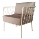 TS-620 - Καναπές μονοθέσιος μεταλλικός μπεζ με ύφασμα 70X75X70 