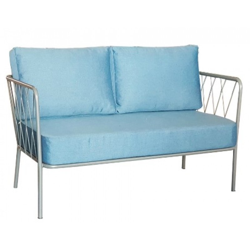 TS-621 - Καναπές μεταλλικός γκρι με ύφασμα 125X70X90 