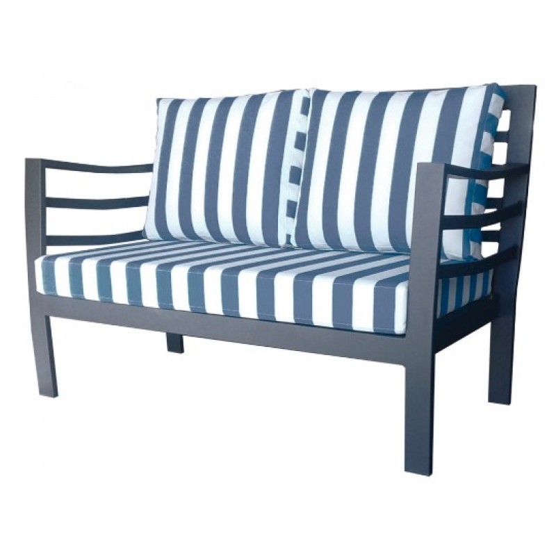 TS-623 - Καναπές μεταλλικός με ύφασμα γκρι 125X70X90