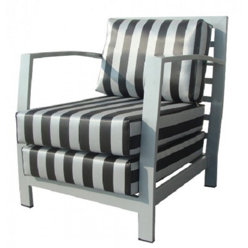 TS-624 - Καναπές μονοθέσιος μεταλλικός λευκός με ύφασμα 68X75X85 