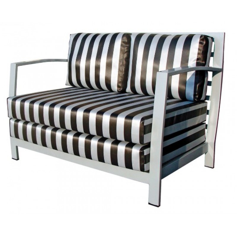 TS-625 - Καναπές μεταλλικός λευκός με ύφασμα 125X70X90