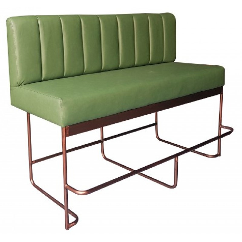 TS-630 - Καναπές μπαρ μεταλλικός με ύφασμα πράσινο 125X70X110 
