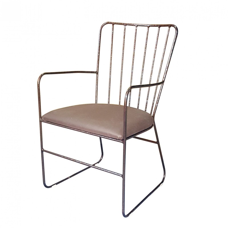 TS-339 - Μεταλλική Πολυθρόνα 339 με τεχνόδερμα η ύφασμα. 56x53x85cm