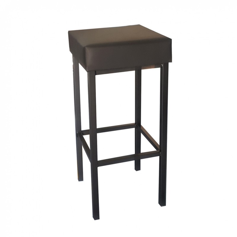 TS-372 - Μεταλλικό Σκαμπό 372 με τεχνόδερμα η ύφασμα. 36x36x76cm