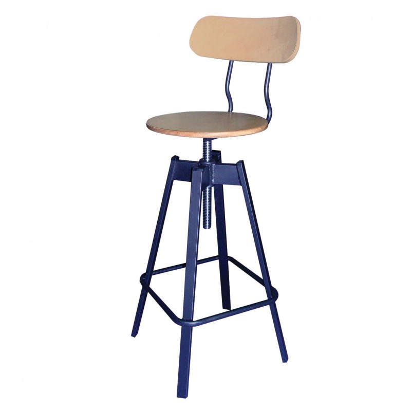 TS-375 - Μεταλλικό Σκαμπό Μπαρ 375 με έδρα από ξύλο πλακάζ. 42x42x105cm