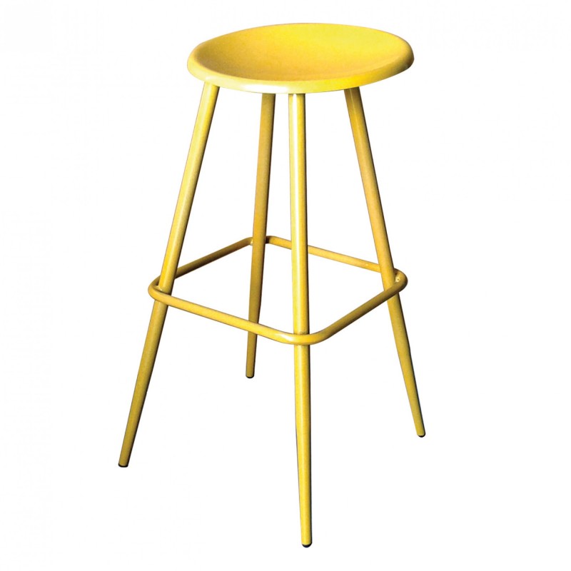 TS-376 - Μεταλλικό Σκαμπό Μπαρ 376 με έδρα μέταλλο. 42x42x73cm