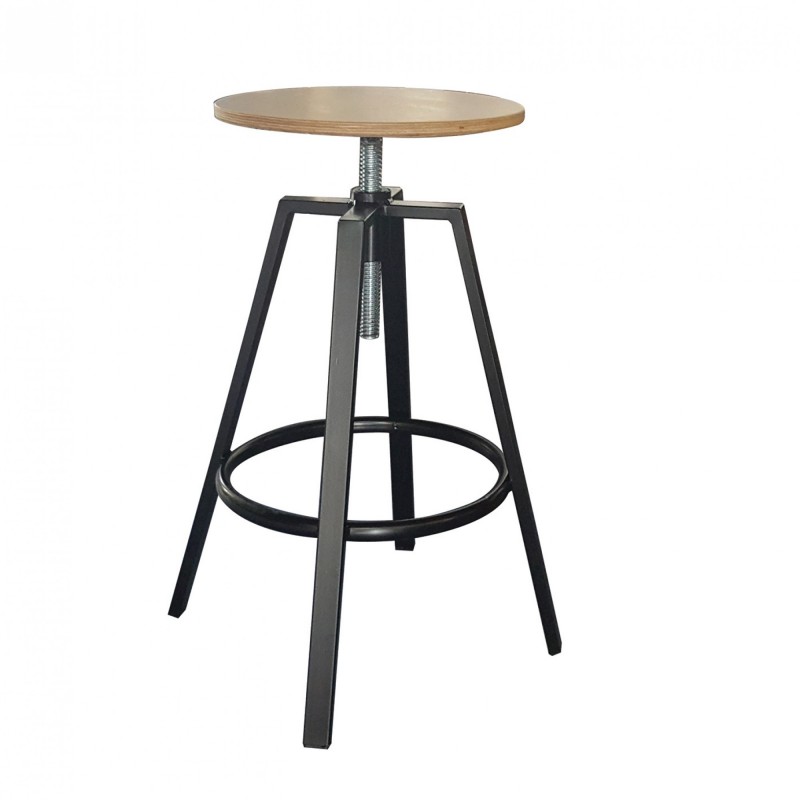 TS-381 - Μεταλλικό Σκαμπό Μπαρ 381 με έδρα από ξύλο πλακάζ. 42x42x73cm