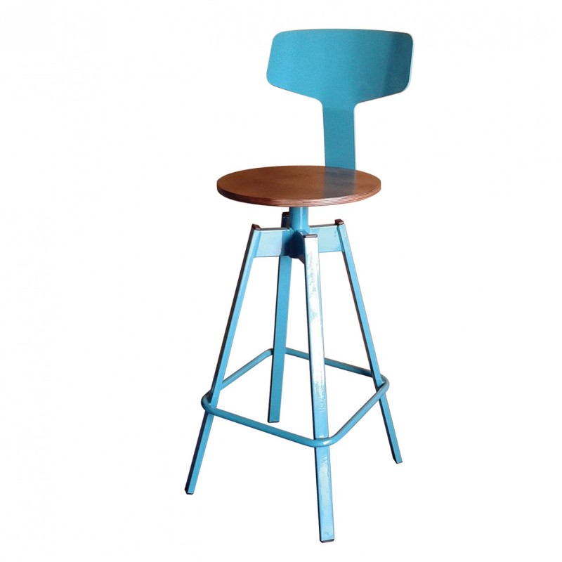 TS-386 - Μεταλλικό Σκαμπό Μπαρ 386 με έδρα από ξύλο πλακάζ. 42x45x110cm