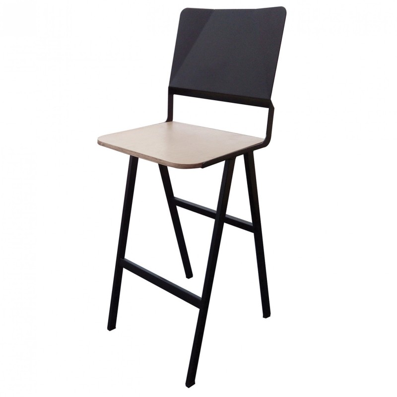 TS-387 - Μεταλλικό Σκαμπό Μπαρ 387 με έδρα από ξύλο πλακάζ. 41x55x110cm