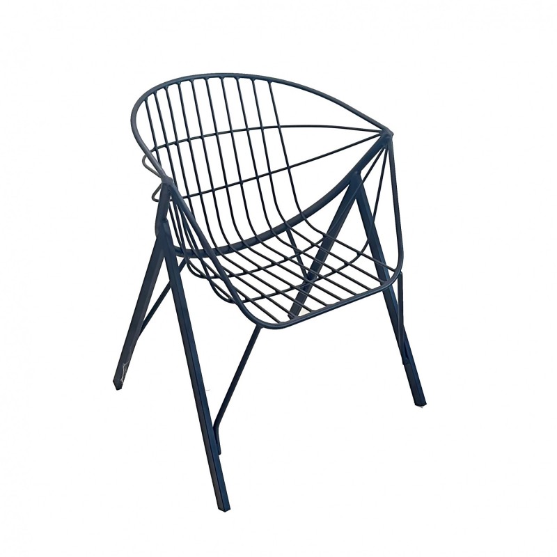 TS-393 - Μεταλλική Πολυθρόνα 393 εξωτερικού χώρου με έδρα μέταλλο. 50x53x80cm