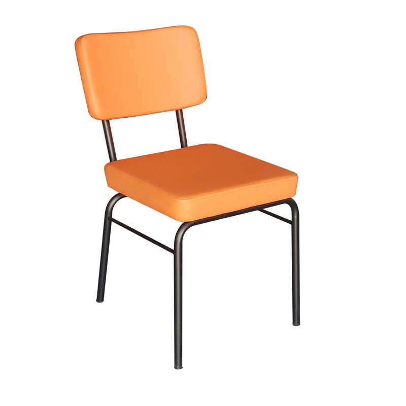 TS-466 - Μεταλλική Καρέκλα 466 με τεχνόδερμα η ύφασμα. 42x48x75cm