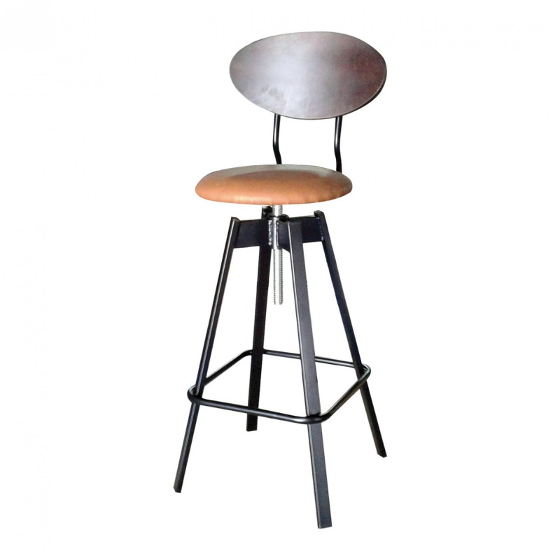 TS-488 - Μεταλλικό Σκαμπό Μπαρ 488 με τεχνόδερμα η ύφασμα. 38x45x110cm