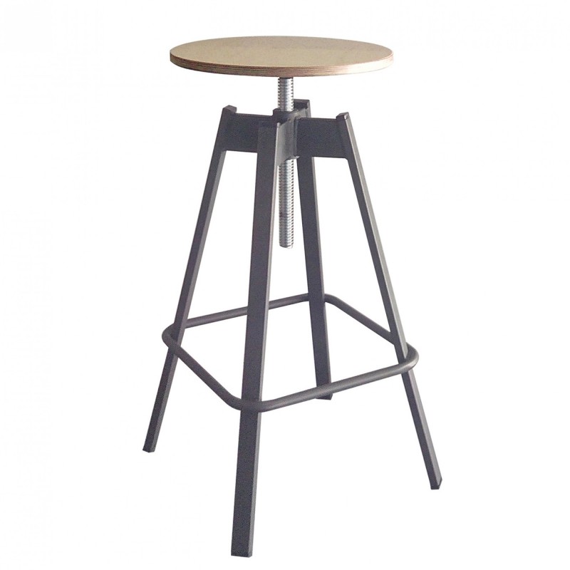 TS-494 - Μεταλλικό Σκαμπό Μπαρ 494 με έδρα από ξύλο πλακάζ. 40x40x73cm