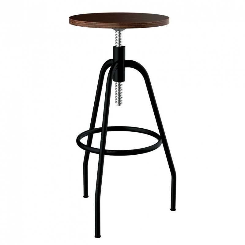 TS-496 - Μεταλλικό Σκαμπό Μπαρ 496 με έδρα από ξύλο πλακάζ. 40x40x73cm