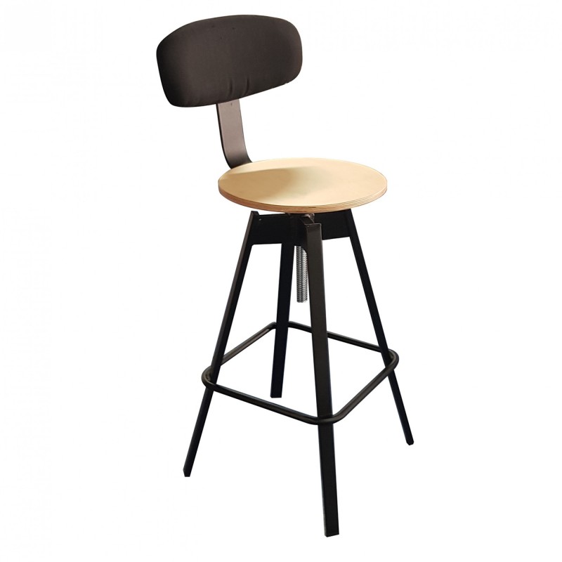 TS-531 - Μεταλλικό Σκαμπό Μπαρ 531 με τεχνόδερμα η ύφασμα και εδρα ξύλο πλακάζ. 38x45x110cm