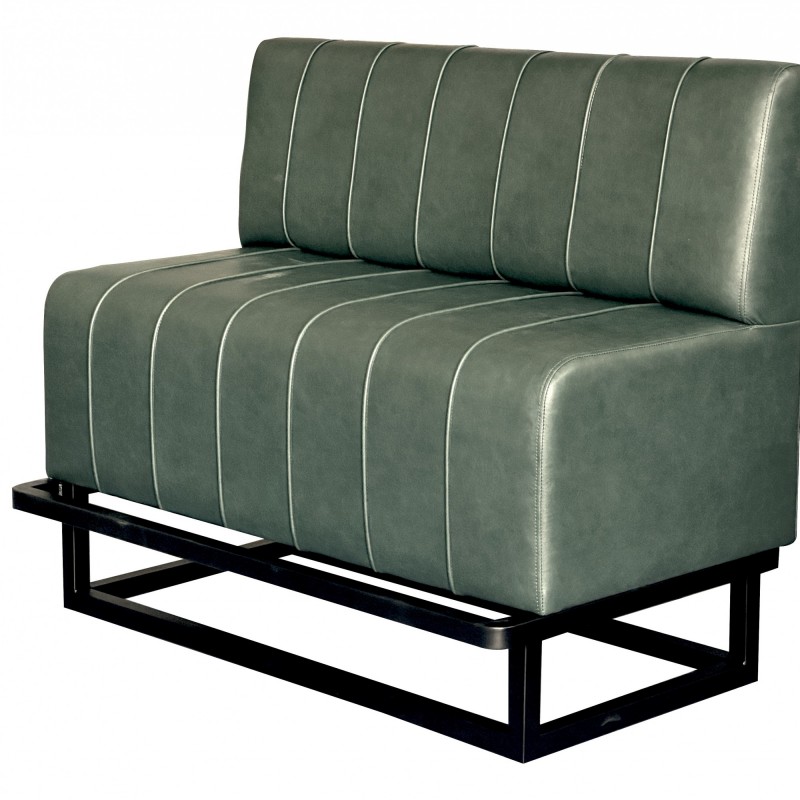 TS-619 - Καναπές μπαρ μεταλλικός με δερματίνη καφέ 125X70X110