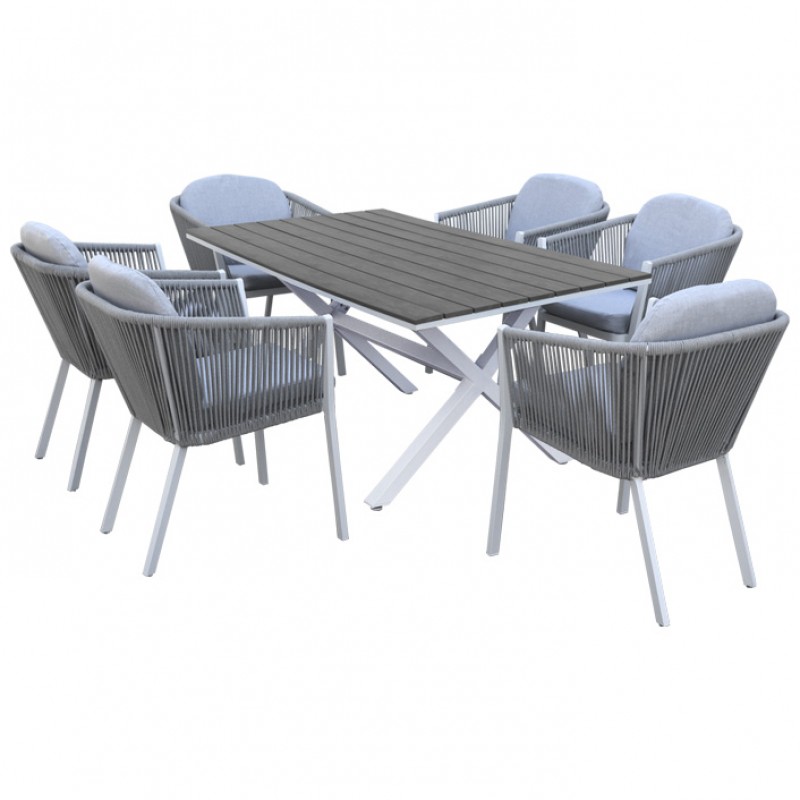 ΣΕΤ ΤΡΑΠΕΖΑΡΙΑ ΚΗΠΟΥ ΣΧΟΙΝΙ – ROPE JURDAN 5497 G + KARMEN 5374 G    ΣΕΤ / 7 ΤΕΜ