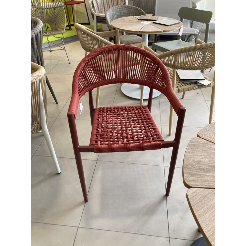 Adina πολυθρόνα αλουμινίου-rope terrakota  Κωδικός 44768-117286  56x58x78cm