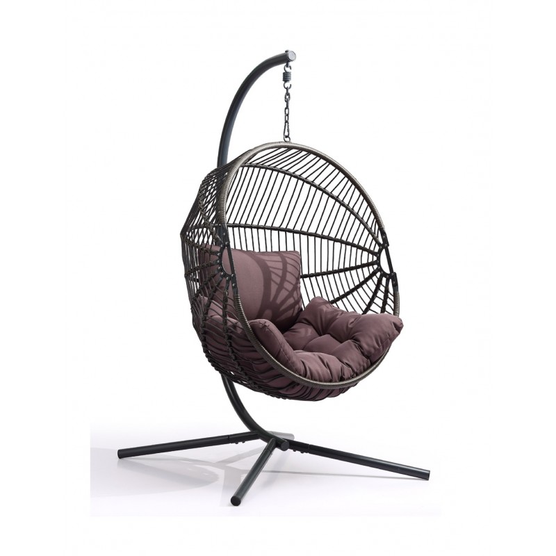 OSCAR κούνια μεταλλική γκρι-καφέ   