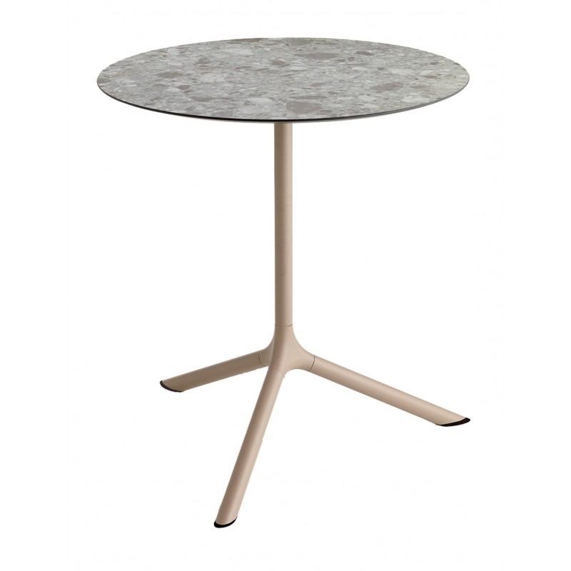 Tripe maxi art.5005 μεταλλική βάση τραπεζιού VE - Matt terracotta coated steel, embossed finish Ø79x73cm