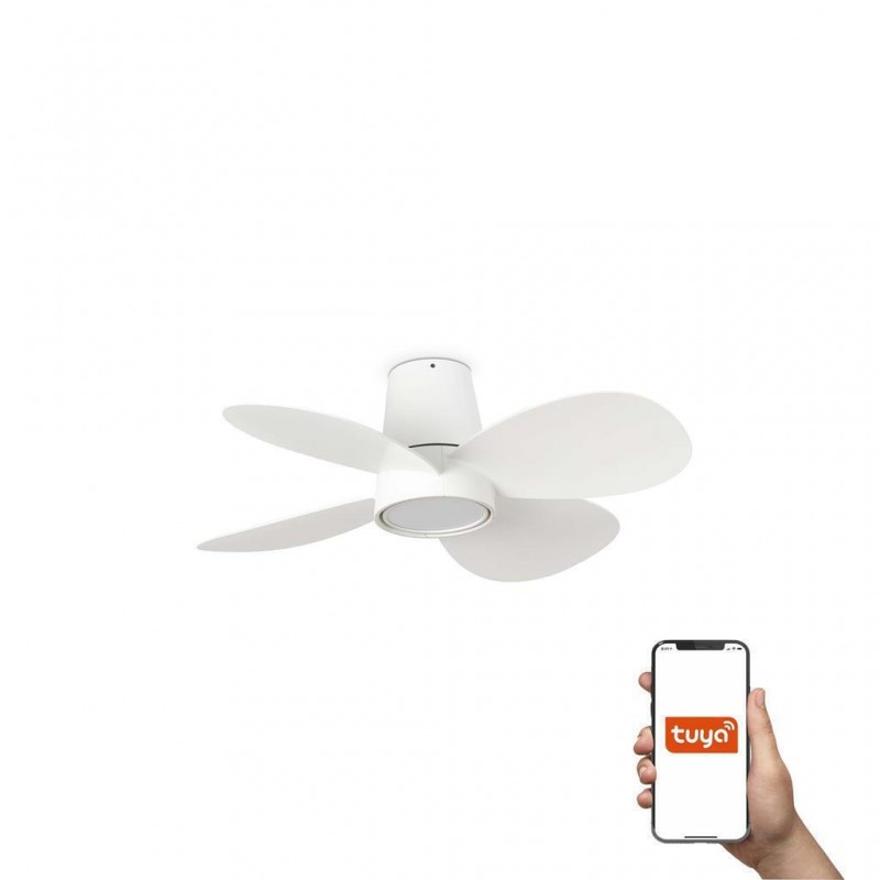 ΑΝΕΜΙΣΤΗΡΑΣ ΟΡΟΦΗΣ KLOVER ΜΕ ΦΩΣ LED 18W 3000/4000/6000K Φ.80cm REMOTE + SMART WI-FI Ν. 34315WT