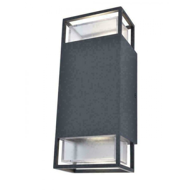 Lutec Ridge Επιτοίχια Εξωτερική Πλαφονιέρα GU10 IP54 Διπλής Δέσμης 10.6x8.1x23.5εκ. Κωδικός: 5107101118