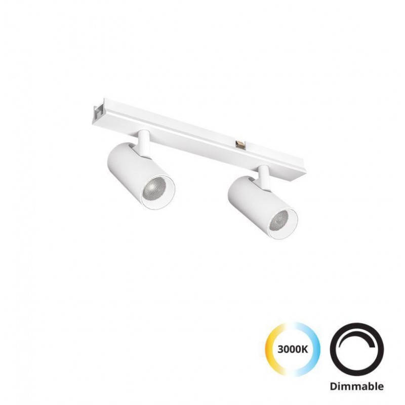 Διπλό Σποτ Track 7W Λευκό Slim Magnetic 4288701 L:150