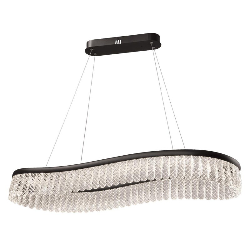 Φωτιστικό Κρεμαστό 1000xH1200mm Led 41w 1600 lm 3000K Μαύρο-Κρύσταλλα Viokef Crystal 4291700